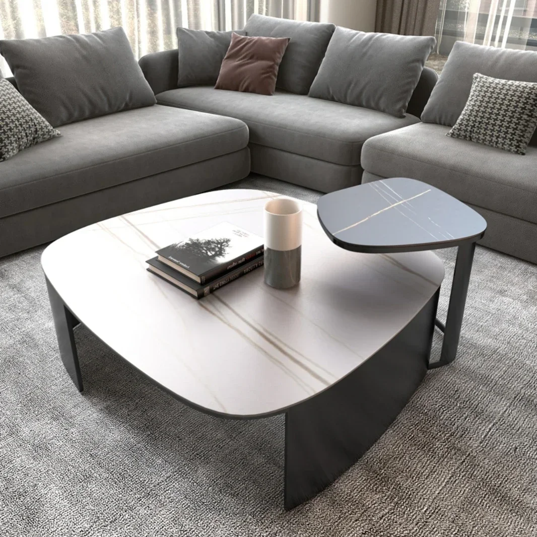 

Light Luxury Stone Plate Tea Table Living Room Home Ins Style Tea Table Combination