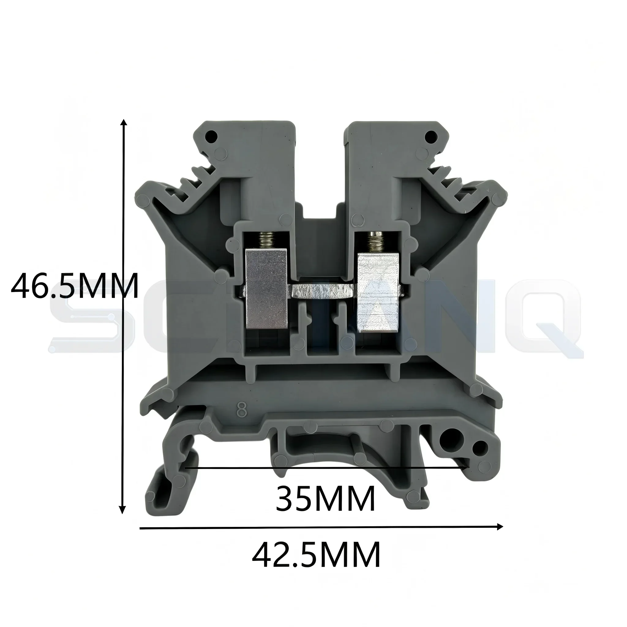 UK6N DIN Rail Feed-through Terminal Block Screw Connection Flame Retardant PA66 Connector for 0.2–6mm² Cable