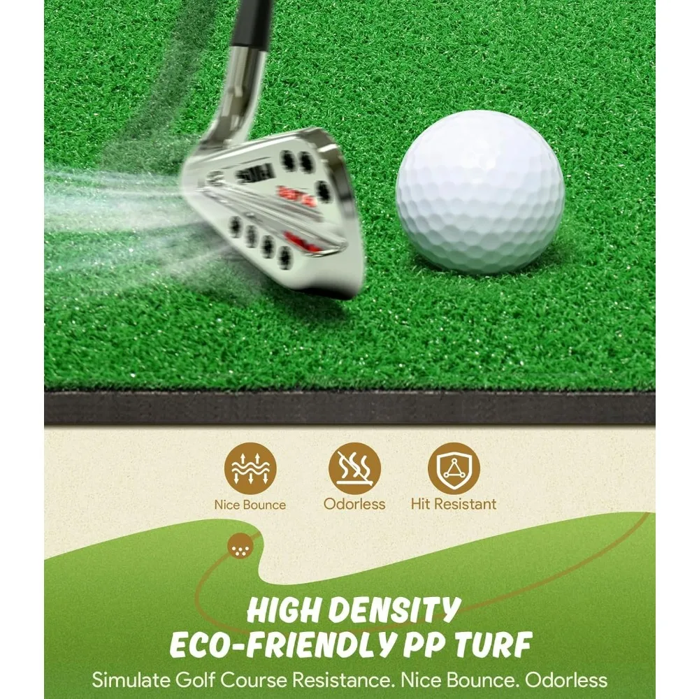 Golf Mat, Thickened Hitting Mat: Golf Training Chipping/Swing Artificial Turf Practice Mat for Backyard Driving, Indoor/Outdoor.