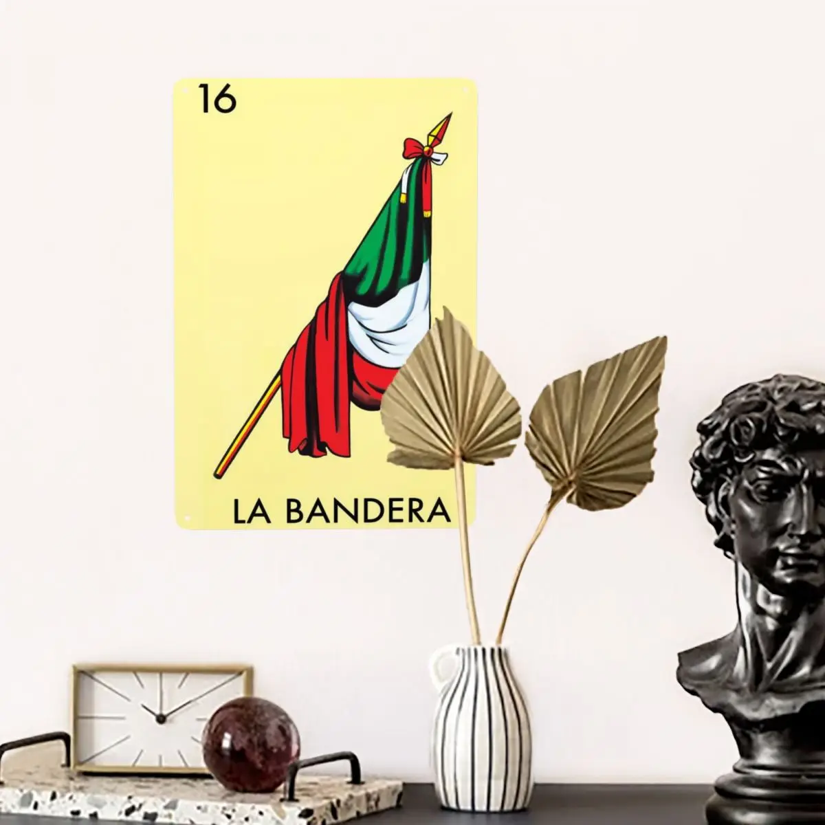 الرجعية لا بانديرا العلم بطاقة اللوتيريا المكسيكي البنغو اليانصيب معدن القصدير تسجيل مستطيل علامات اللوحات حانة مقهى ساحة جدار ديكور فني #5