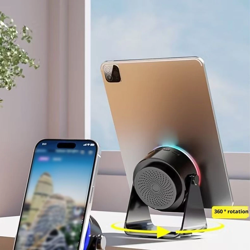 Wireless Induction Speaker Sound Amplification Bluetooth Connection 360° Bracket Adjustability Wireless Charging