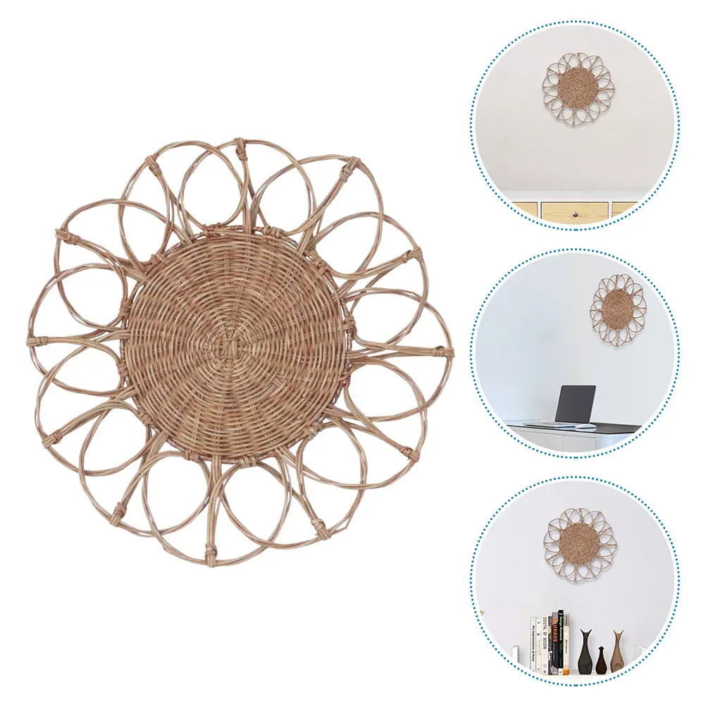

Rattan Woven Wall Pendant Hanging Decor Creative Home Office Decor Delicate Craft Natural Scene Ornament For Cafe Hotel Wedding