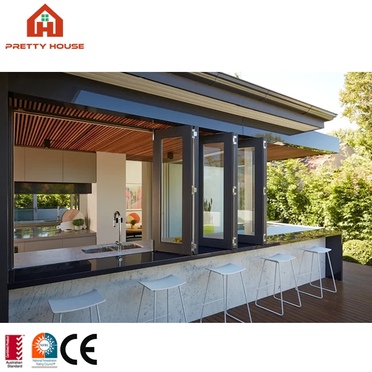 Modern Triple Double Glazed Accordion By Folding Windows