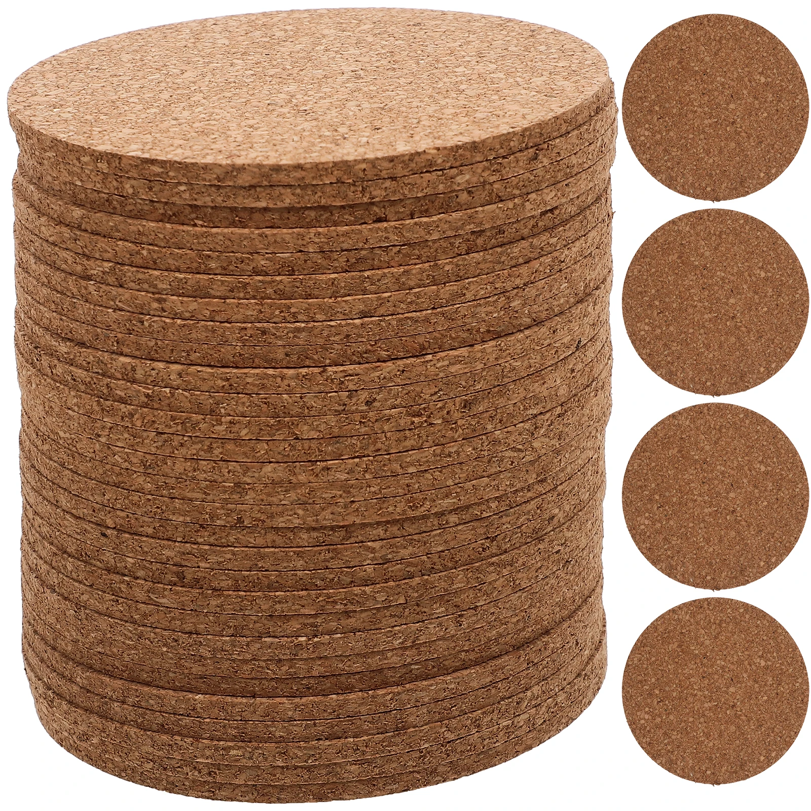 

100 Pcs Cork Coasters for Drinks Cup Mat Table Coaster Anti scald Heat Resistant Non Slip Blank Office Home Kitchen Dining Room