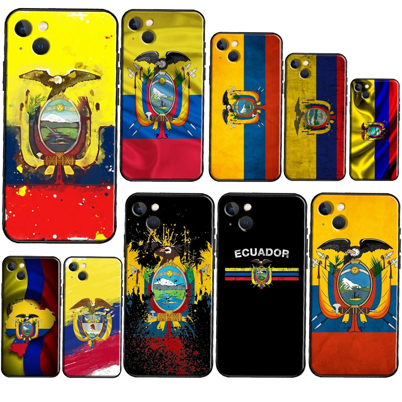 Etui z flagą Ekwadoru do iPhone'a 13 Pro Max XS X XR 7 8 Plus SE 2020 Pokrowiec do iPhone'a 11 14 12 Pro Max Mini