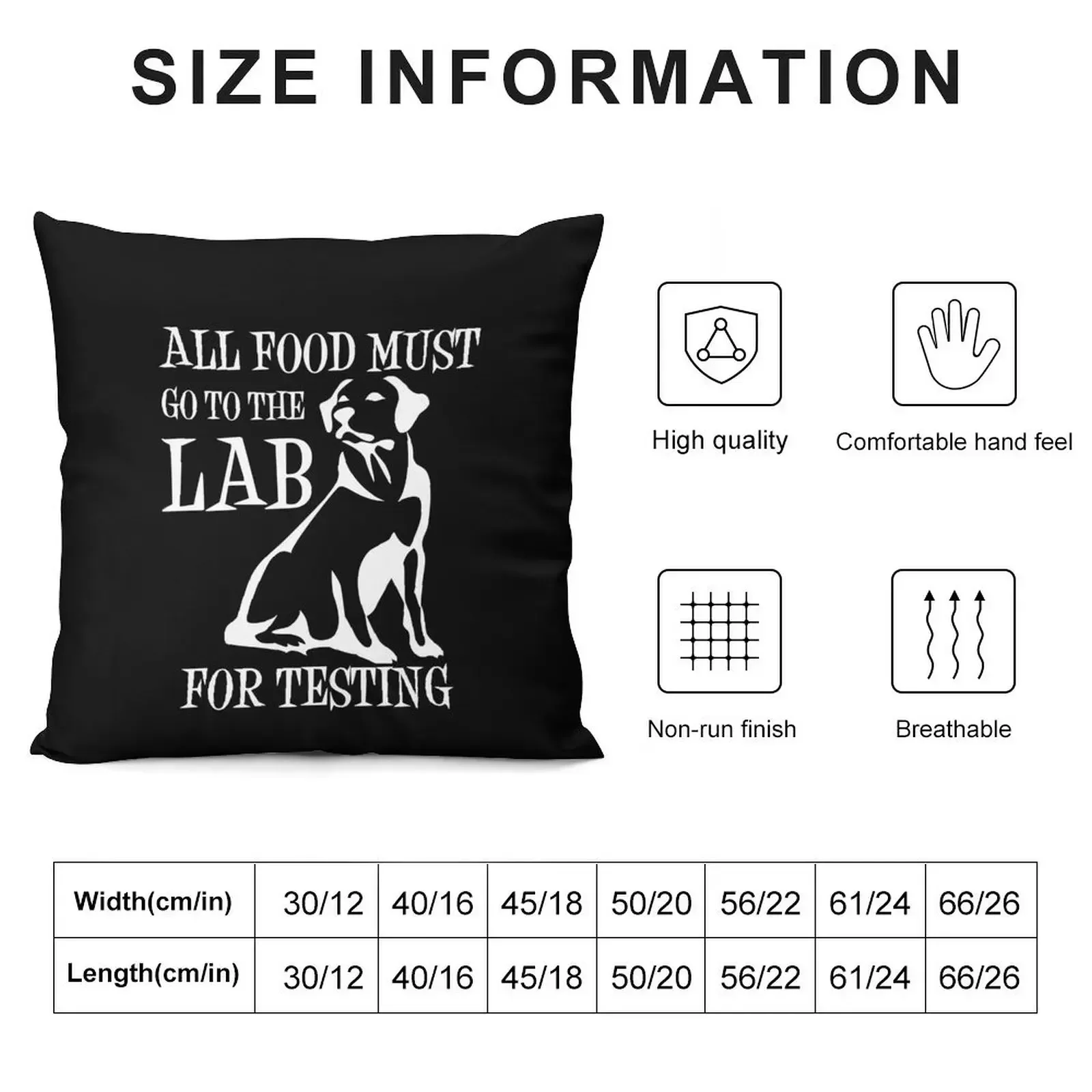 All Food Must Go To The Lab For Testing Throw Pillow Decorative Cover For Living Room Sitting Cushion Couch Cushions pillow