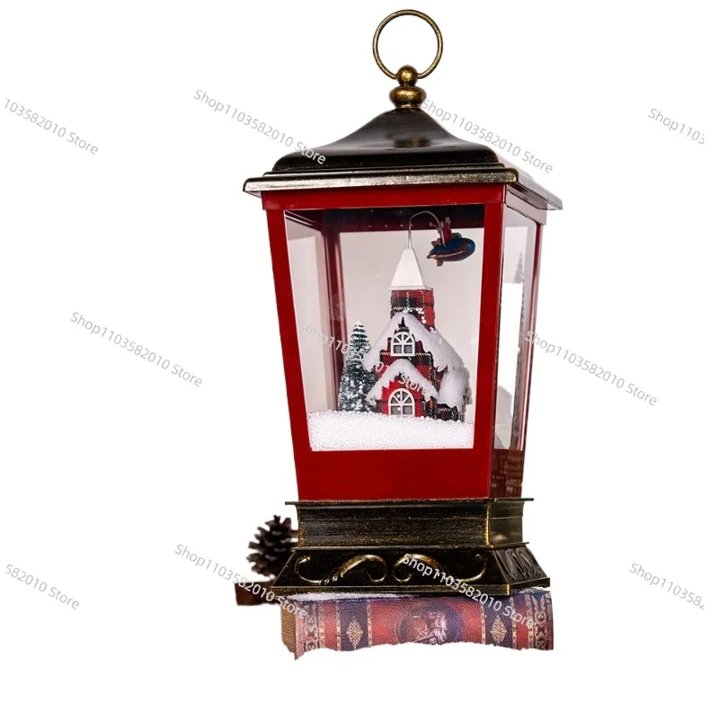 Santa Claus Snow Night Light, Christmas Scene Decoration for Home & Party