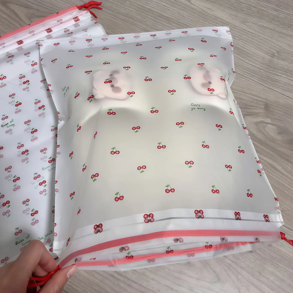 40 Stück Kordelzugbeutel, Schuh-Reise-Aufbewahrungsbeutel, Transparenter Kirsch-Reise-Kleidungsverpackungsbeutel, Staubdichter Spielzeug-Schuh-Aufbewahrungsbeutel – Detail 5