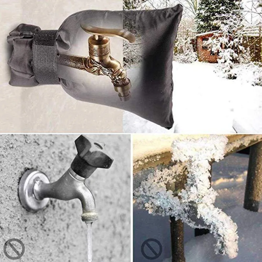 2PCS Direct Supply Winter Outdoor Faucet Antifreeze Cover Night Anti-collision Reflective Protective Cover Faucet Cover