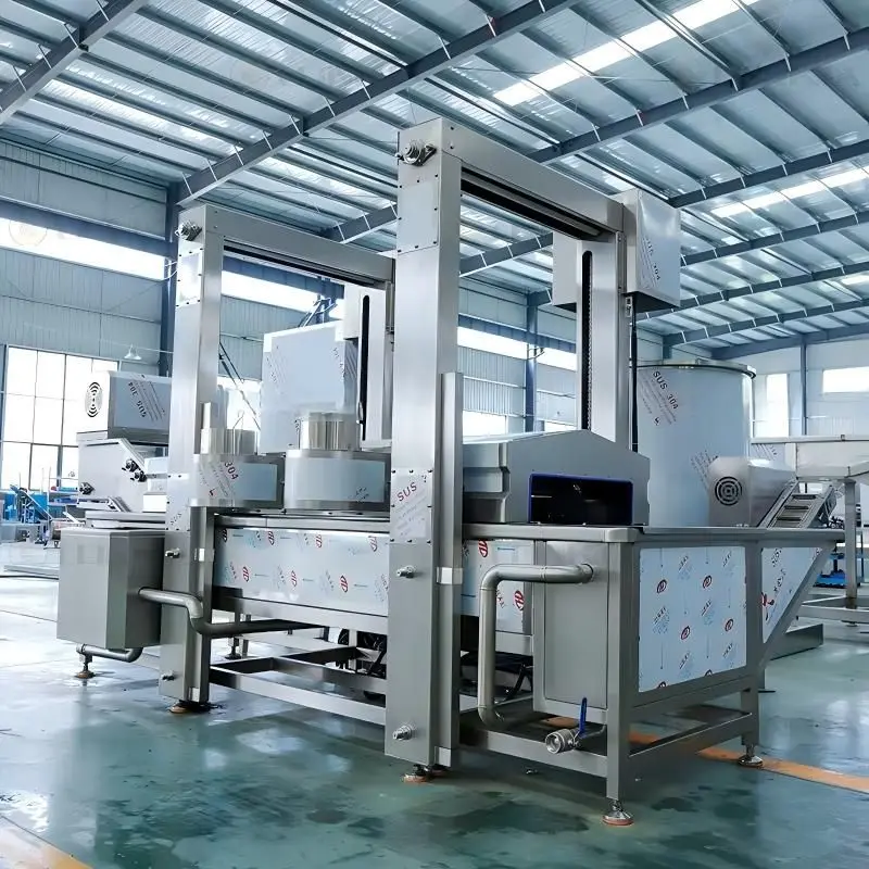 Automatic Continuous Snack Doughnut French Fries Frying Conveyor Belt Deep Fryer Machine FL Customized