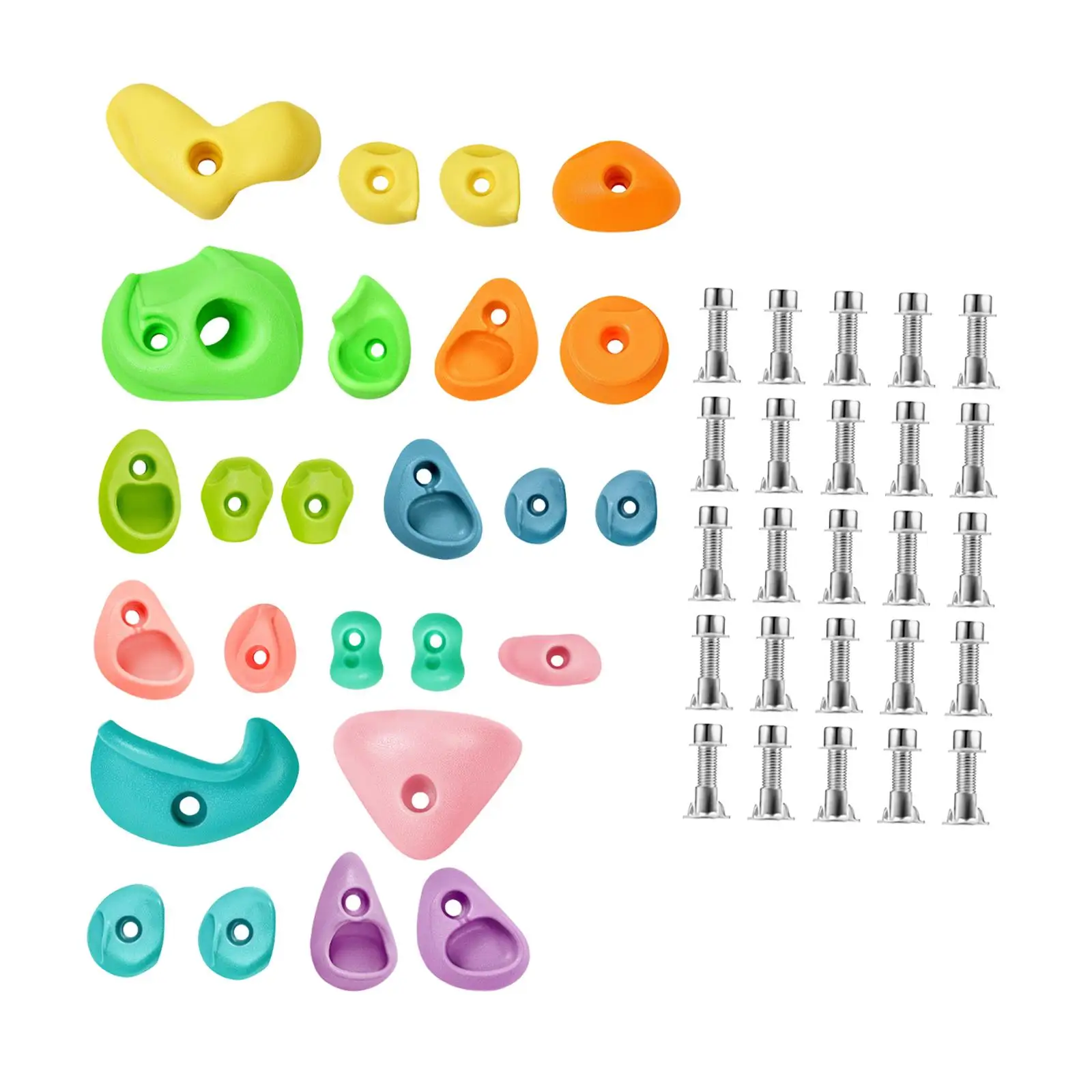 Climbing Wall Holds Multi Size Rock Climbing Grips Set for Home Playground Workout Equipment for Children Exercise