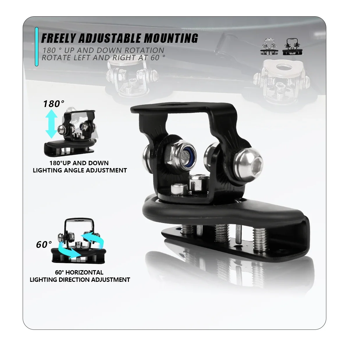 2 قطعة الفولاذ المقاوم للصدأ العالمي السيارات السيارات A-عمود هود LED العمل دعامة إضاءة حامل المشبك غطاء المحرك شريط مصابيح مشبك تثبيت