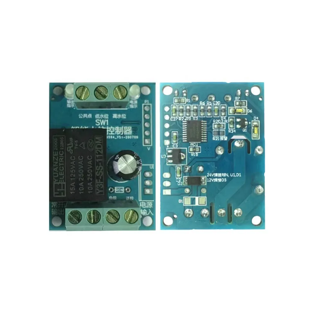 Taidacent Full Automatic Water Level Controller Pump Switch Module 12V/24V Relay Overflow Prevent Water Level Controller Switch