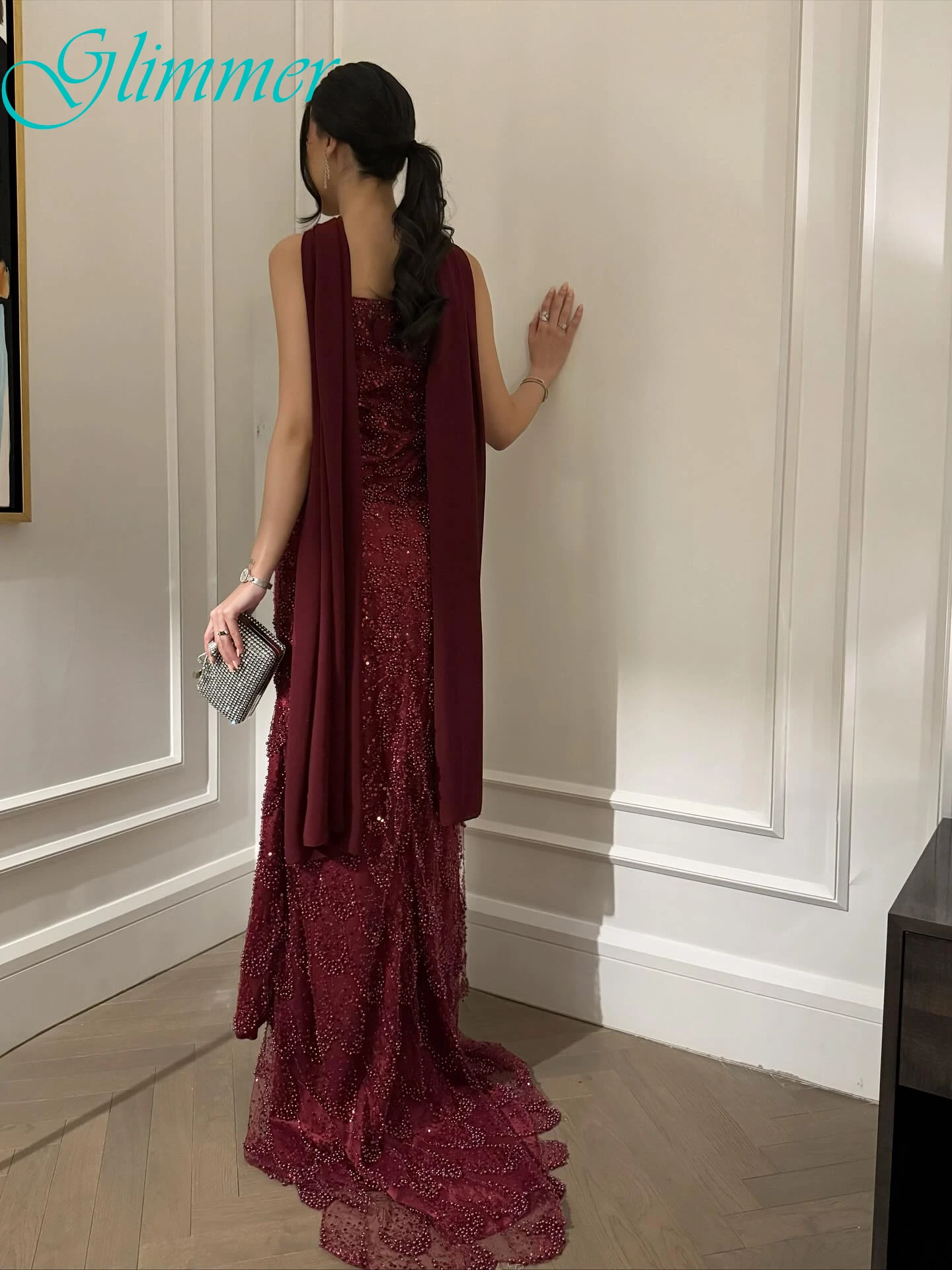 فستان سهرة أنيق مخصص بدون حمالات بدون أكمام مخصص، فساتين مناسبة مخصصة للحفلات على الموضة الحديثة #2