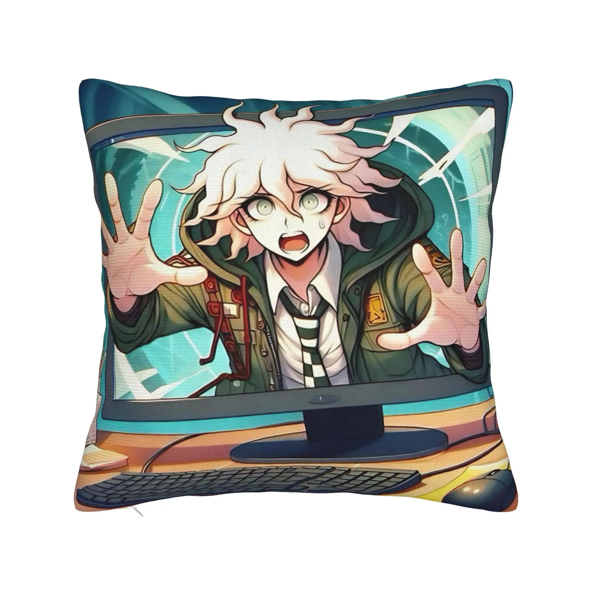 Nagito Komaeda Anime Pillowcase Soft Cushion Cover Decorations Pillow Case Cover Chair Square
