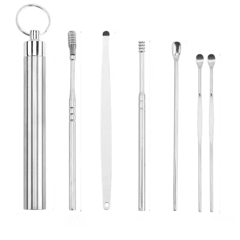 

10Pcs/set Ear Wax Pickers Stainless Steel Earpick Wax Remover Care Ear Clean Tool Easy Carry
