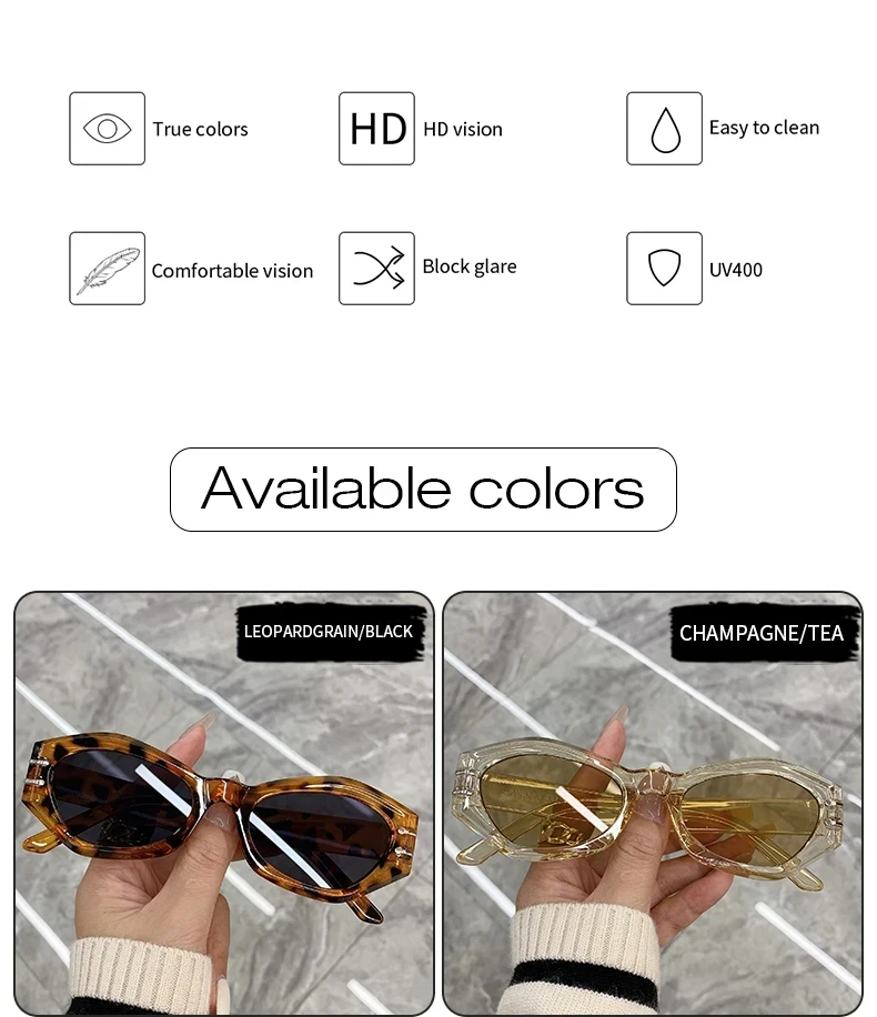Cateye Vintage Sonnenbrille Für Frauen Retro Mode Cat Eye Sonnenbrille Anti-Uv Reise Angeln Brillen Oculos De Sol UV400 – Detail 7