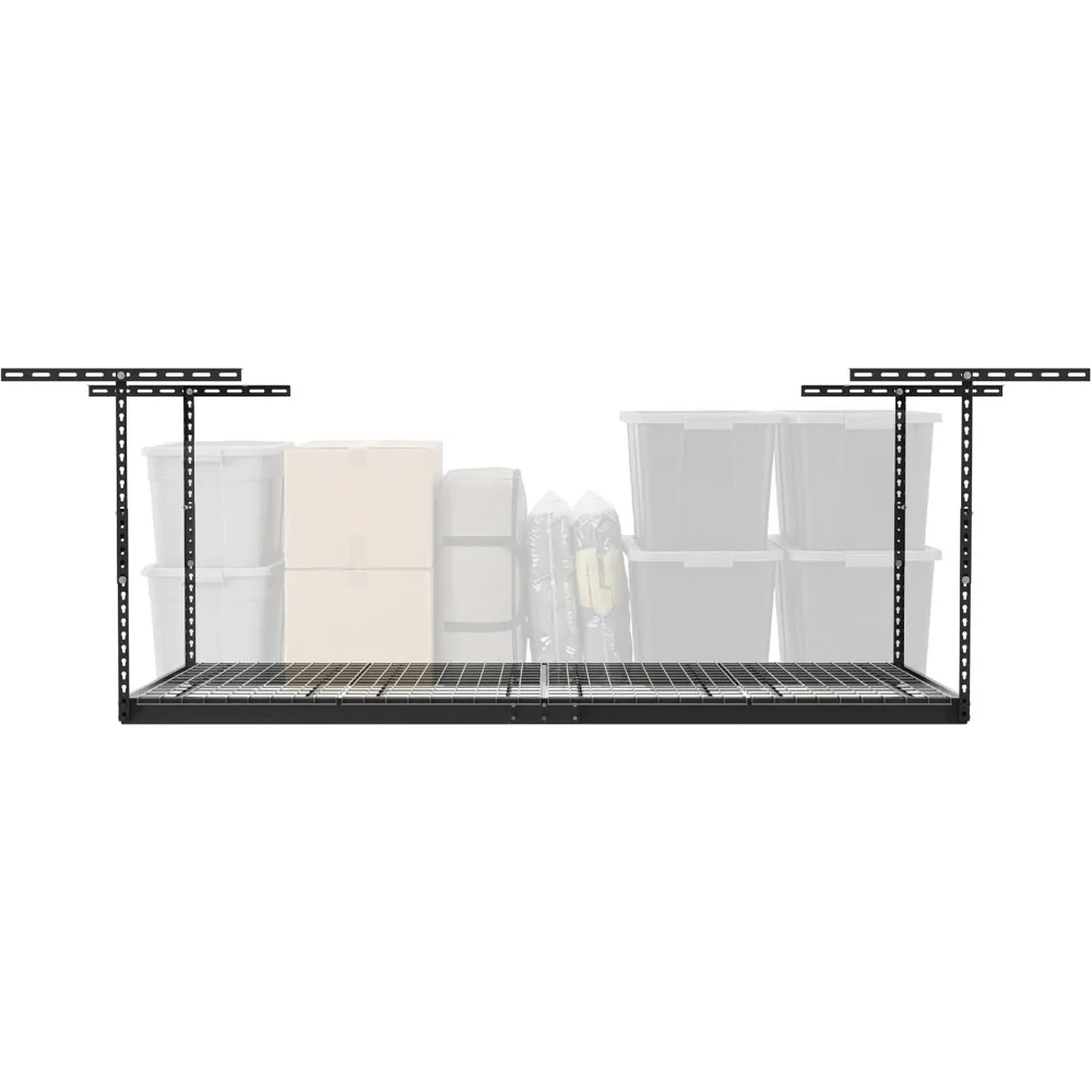 4x8 Overhead Garage Storage Rack Gray 24 to 45 Inch Height