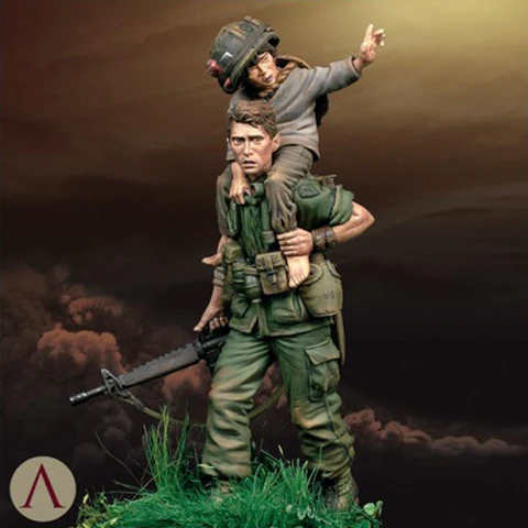 1/24 Rescue from Hell Military war theme soldier Resin Figure GK Uncoated No colour