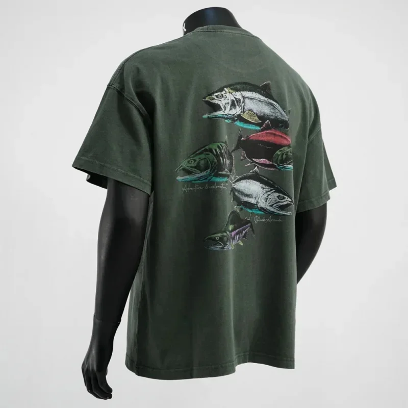 

Retro niche design printed short sleeved T-shirt for men's summer 2026 trend casual loose and personalized tops