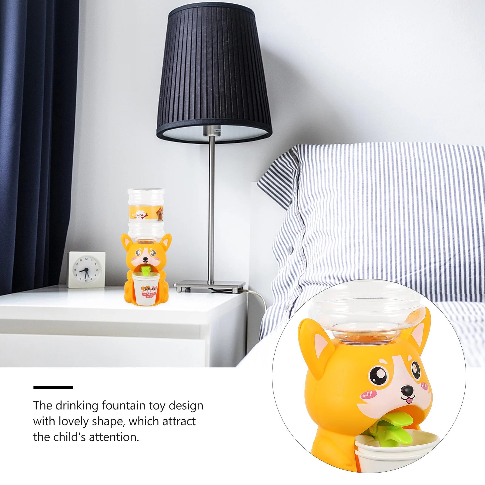 

Miniature Corgi Water Dispenser Durable Plastic Easy Press Dispense Detachable Kids Water Fountain Gift Kids Toy