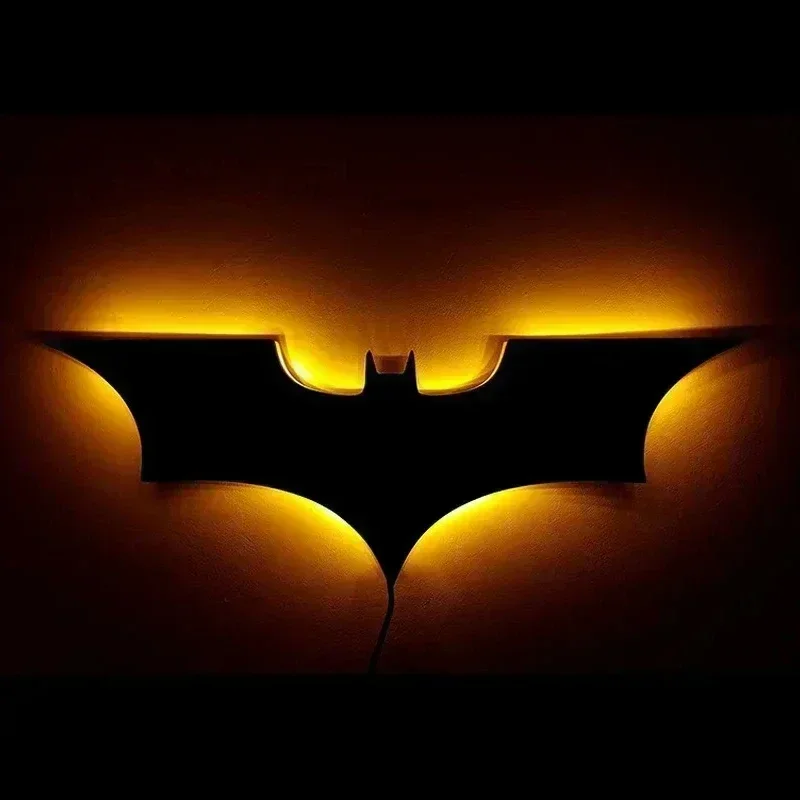 Batmanes-Luz Noturna com Controle Remoto, Multicor, 3D, Criativo, Atmosfera de Morcego, Decoração do Lar, Quarto, Lâmpada de Parede