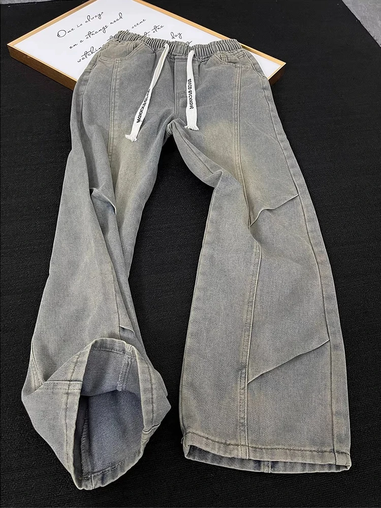 

Американские джинсы в стиле пэчворк для мужчин: прямые, зауженные, с легким клешем, средней посадки, в уличном стиле