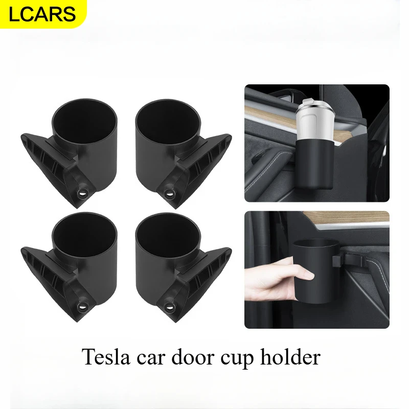 

Lcars-4 шт. дверной держатель для чашки, ящик для хранения для TeslaModel 3/Y, дверной кронштейн, держатель для напитков, органайзер для чашек, автомобильные аксессуары