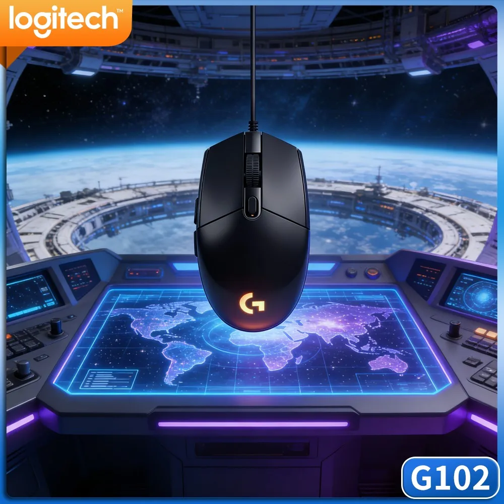 Logitech G102 Prodigy Gaming Mouse,Static Single Color RGB Mode,Simple Elegant Lighting Style For Office Gaming Desk