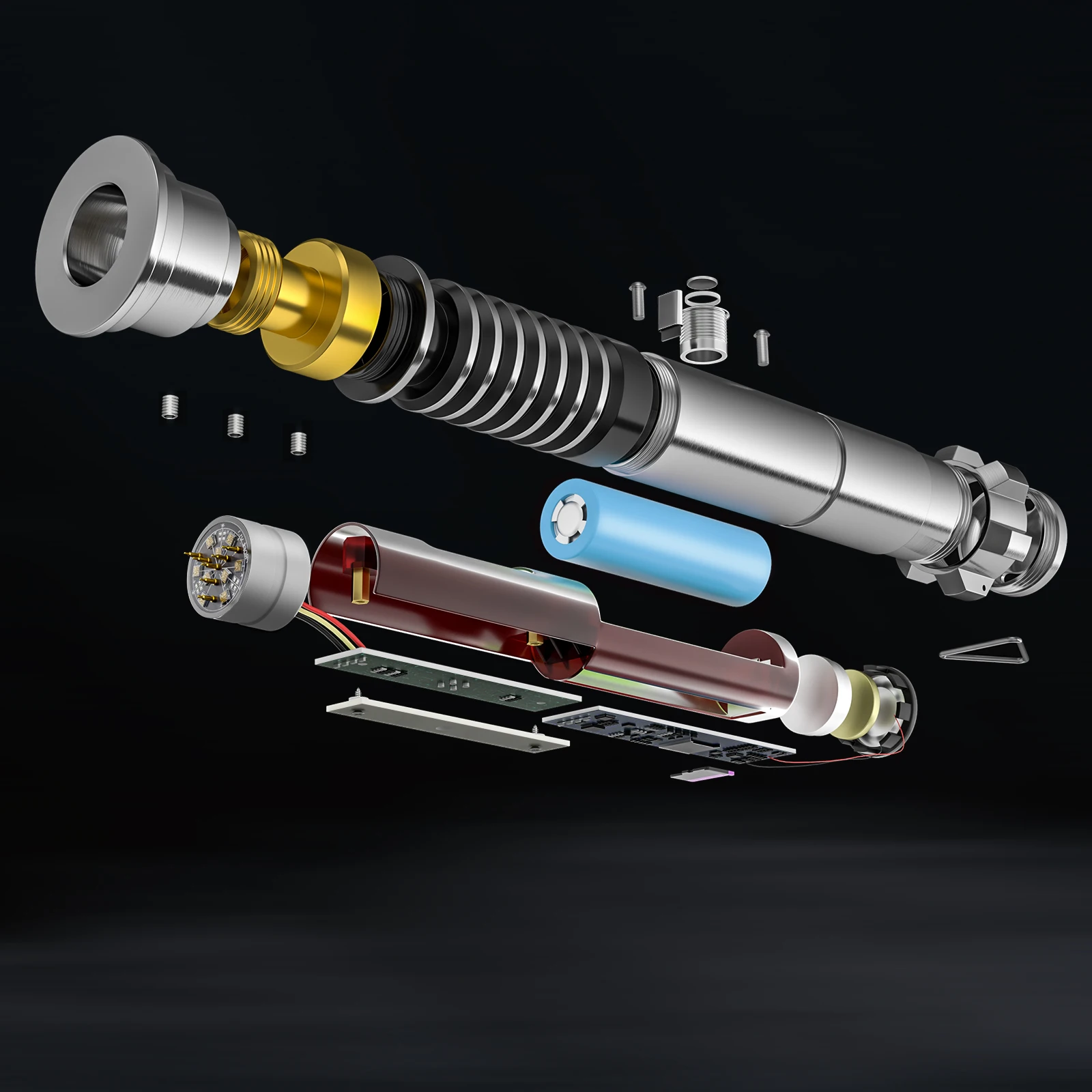WANARICO Luke Lichtschwert Für Skywalker Glatte Schaukel Metall Griff 1 Zoll Durchmesser Soundfonts und Farbe Ändern Geschenk Mit Klinge