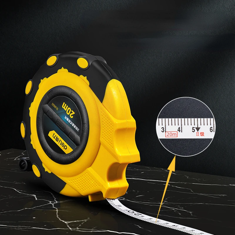 Deli 1Pcs 20/30/50M High Quality Measuring Tape Woodworking Cassette Fiber Leather Tape Measure Hand Measuring Tools