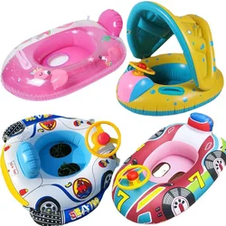 Inflatable Float Seat Baby Swimming Circle Car Shape Toddler Swim Ring Accessories Water Fun Pool Toys Kids Outdoor Sports