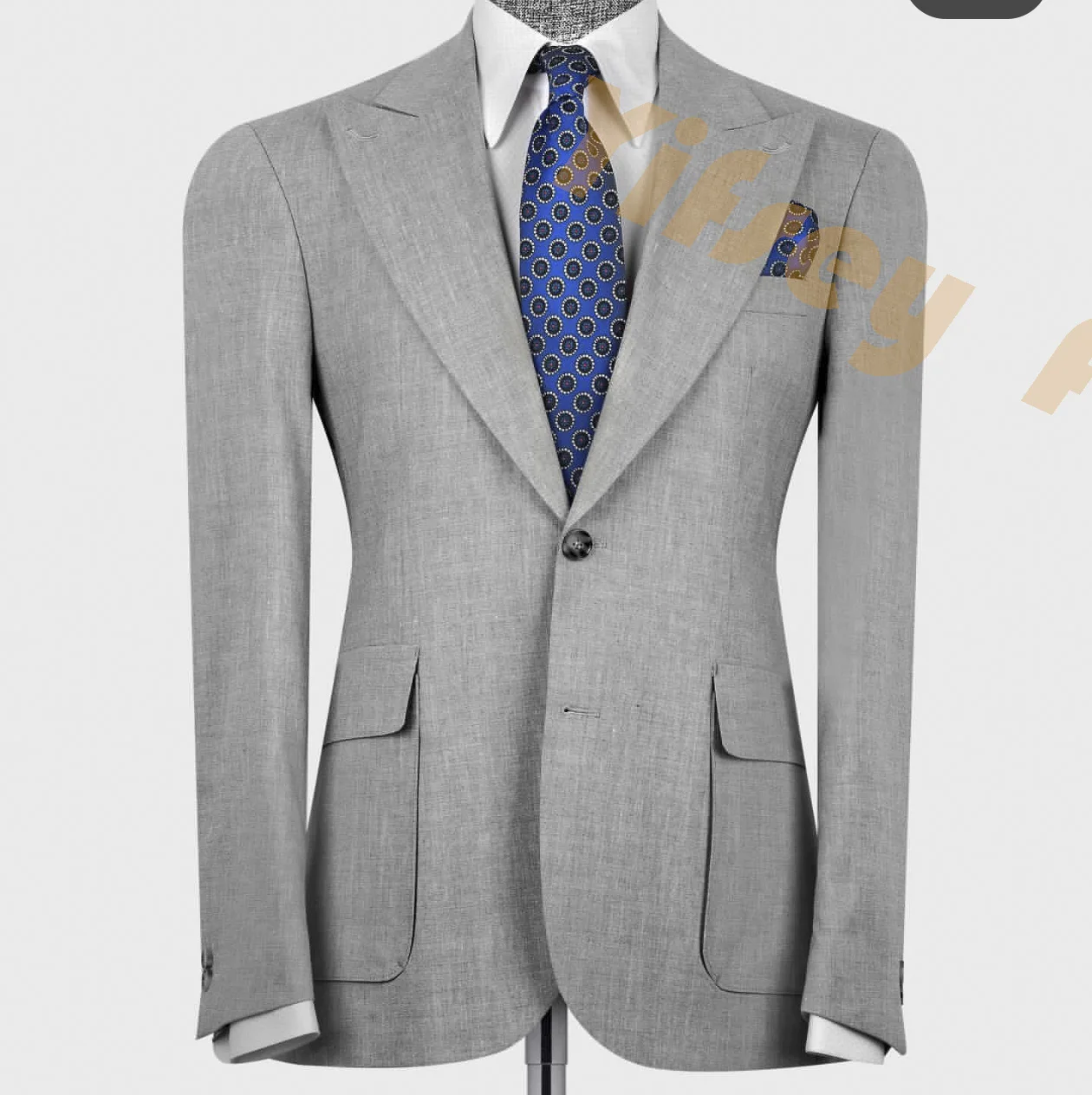 

Костюм-двойка для мужчин в африканском стиле с 2 откидными карманами: пиджак и брюки, комплект для сафари, в стиле блогеров (2 предмета)