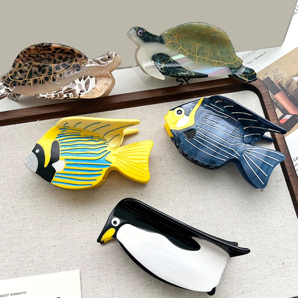 2024 Ocean Series Shark Shell Hair Claw Clip Women Claw Clips Girls Headwear Crab Hair Clip Trendy Korean Idol Hair Accessories