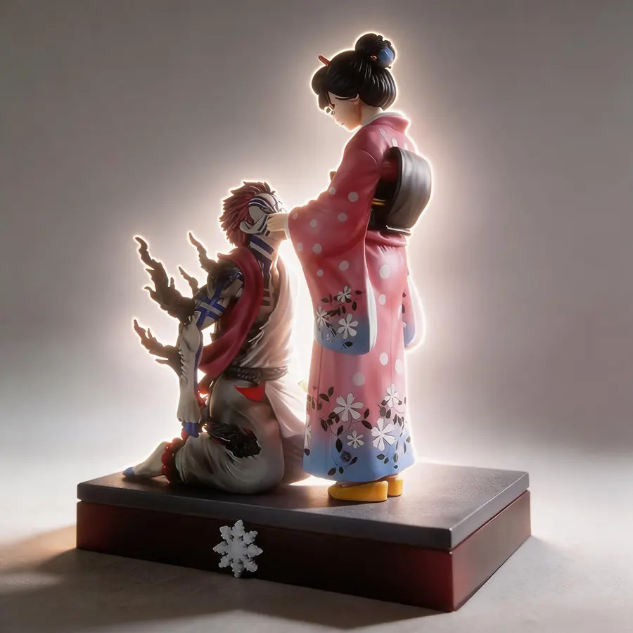 

Demon Slayer: Kimetsu no Yaiba Akaza & Renxue Anime Figurine 26cm Fan Gift Decorative Statue