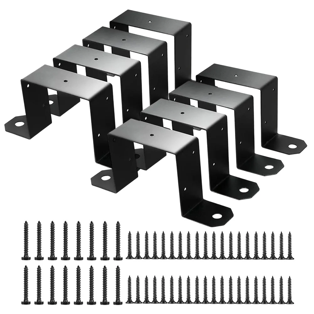 Caja de soporte de valla de Metal, soporte de poste 4x4, construcción robusta, conexión de valla resistente, uso versátil, juego completo