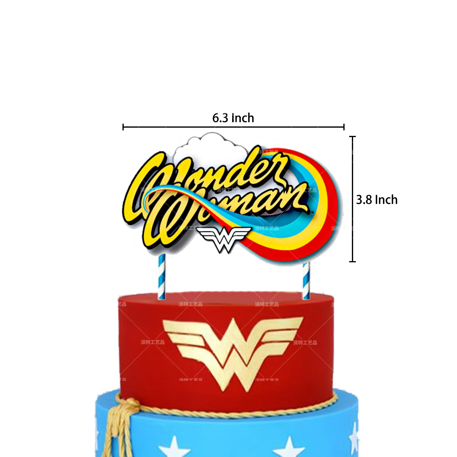 Décoration de fête d\'anniversaire sur le thème de Smile Hero pour enfants, ballon d\'anniversaire, bannière Wonder Woman, ensemble de cartes à