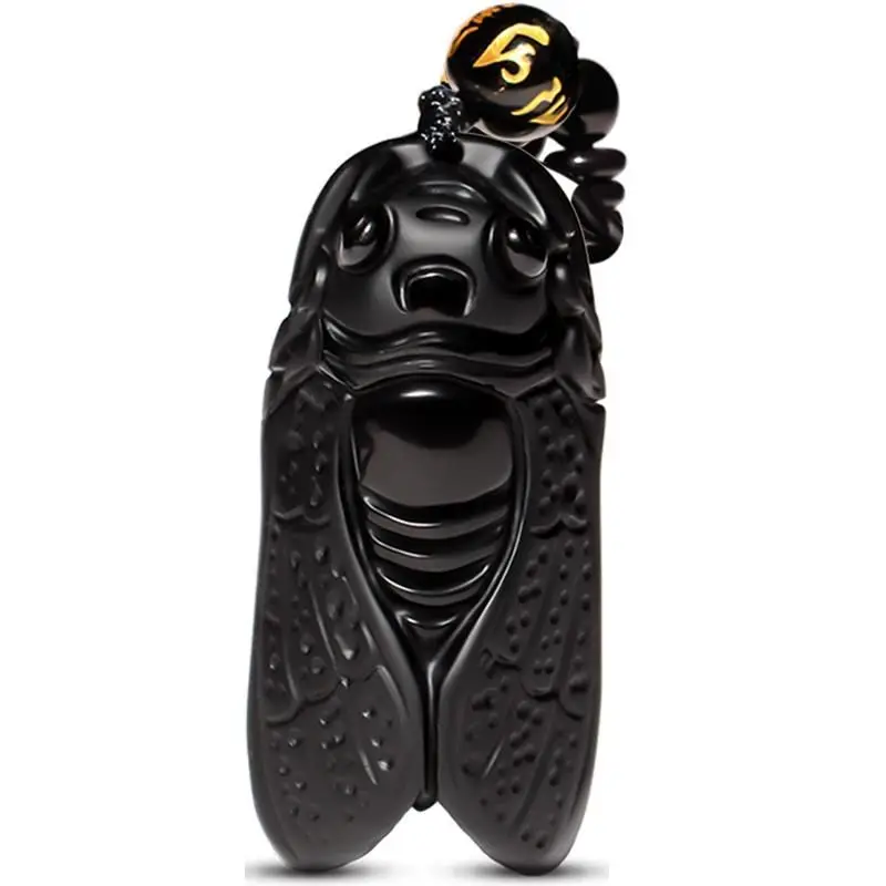 

Natural Obsidian Yiming Amazing Cicada Pendant Boys and Girls Necklace Cicada Pendant Chain Pendant Mascot Pendant
