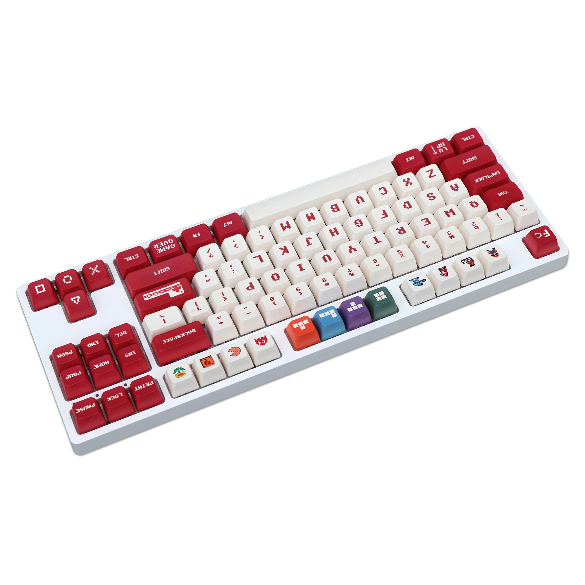 Juego de 146 teclas Famicom FC, teclas de subcama con tinte PBT, para interruptor MX, Teclado mecánico, perfil WDA, para 68, 84, 87, 104