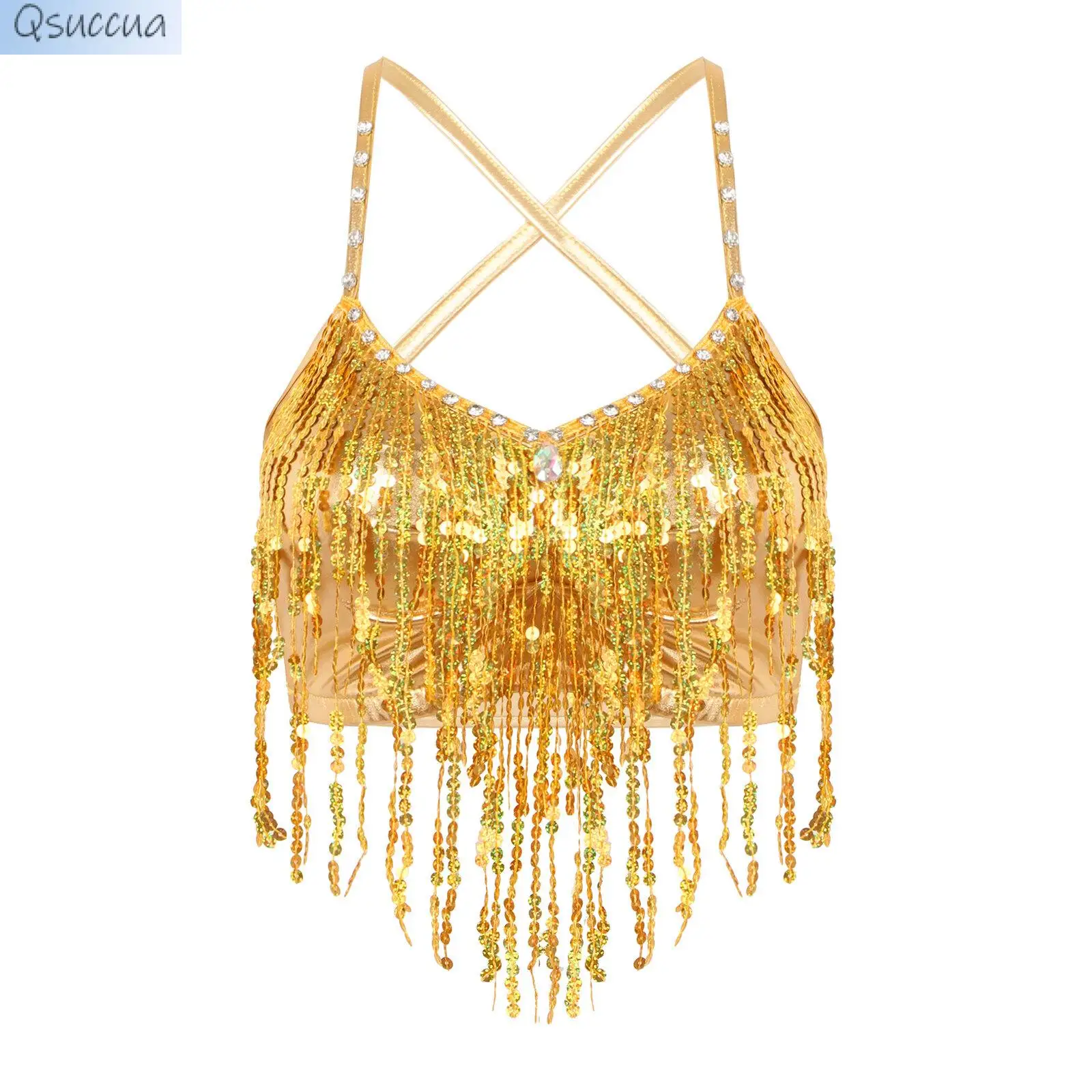 Danza del ventre fionda europea e americana nappa vestiti da ballo paillettes top Performance vestiti reggiseni vestiti da ballo per le vacanze