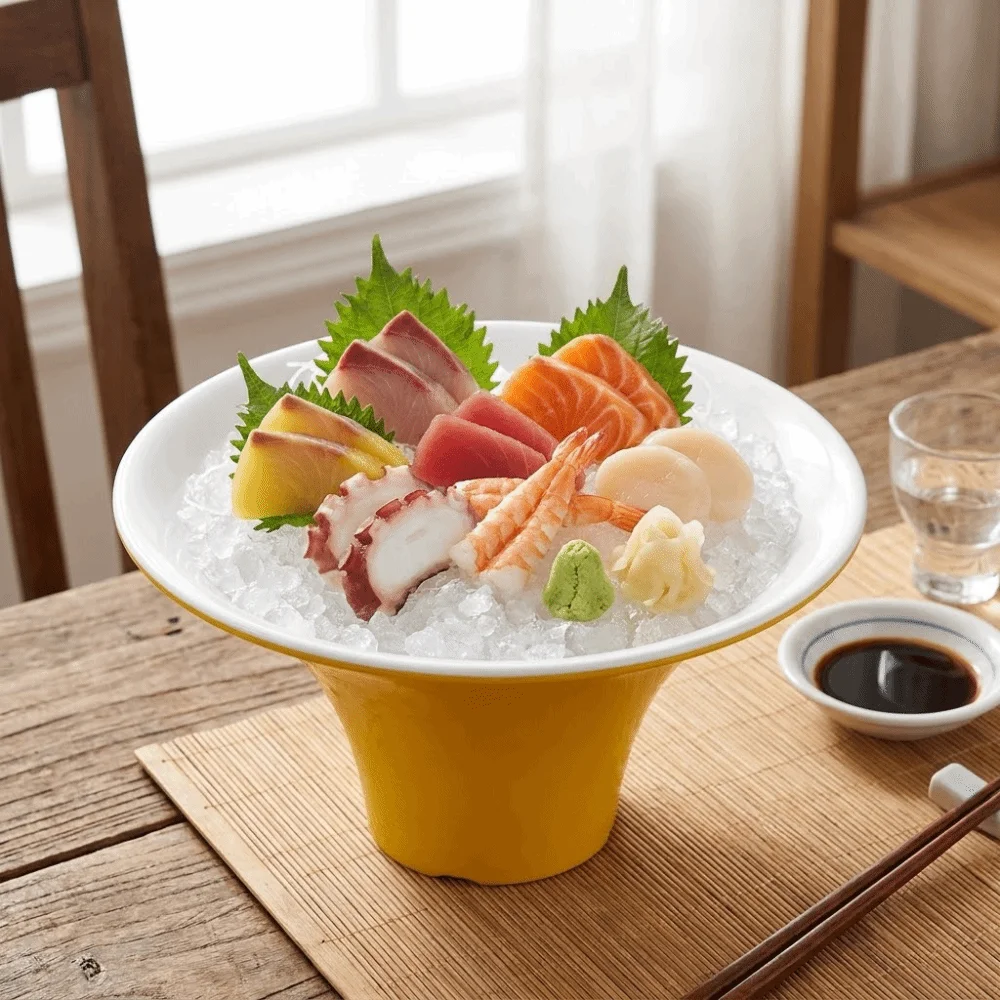 Tazón de melamina con boca inclinada, apilable, de gran capacidad, plato para verduras, plato para hielo Sasebo, vaso duradero para papas fritas, para postres caseros