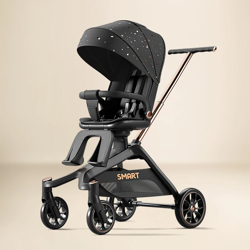 Poussette portable haute vue pour bébés et tout-petits, poussette de voyage compacte et légère, siège à bascule à 360 °