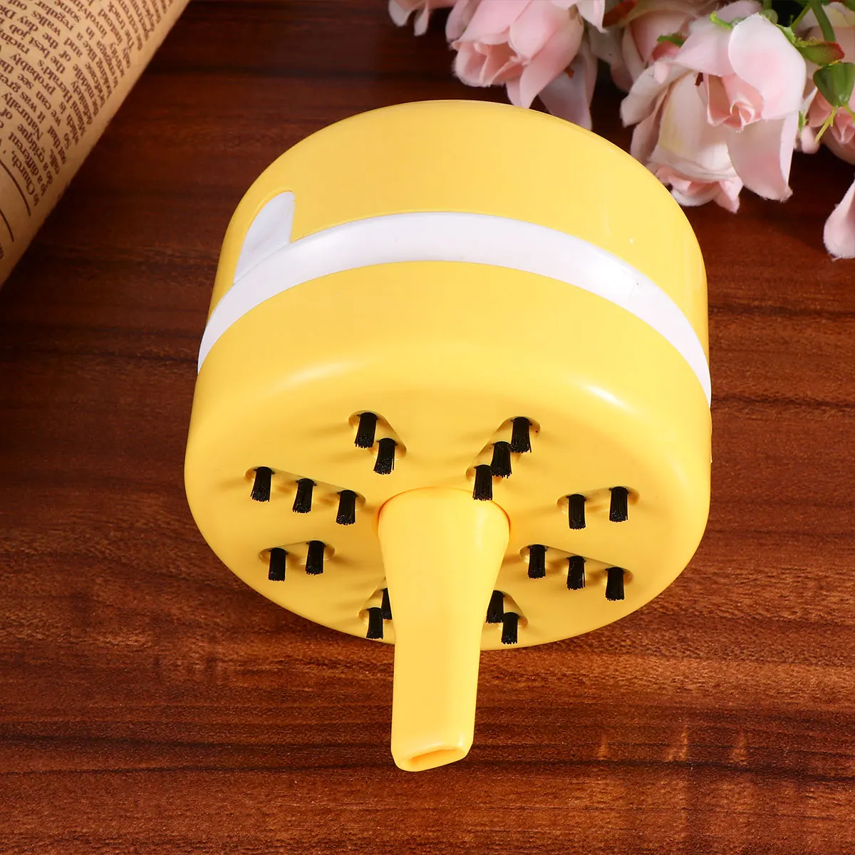 

Wireless Mini Desktop Vacuum Cleaner Portable Operated Dust Collector For Home Office Car Use Yellow Efficient Crumb Ash