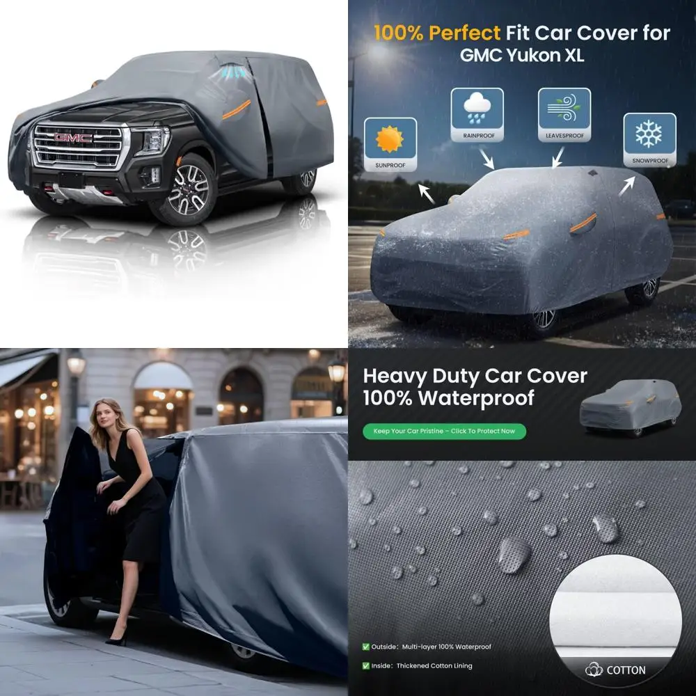 

Водонепроницаемый сверхмощный автомобильный чехол для внедорожника для защиты от любых погоды на открытом воздухе, полностью внешний чехол для больших внедорожников, устойчивый к ультрафиолетовому излучению, дождь,