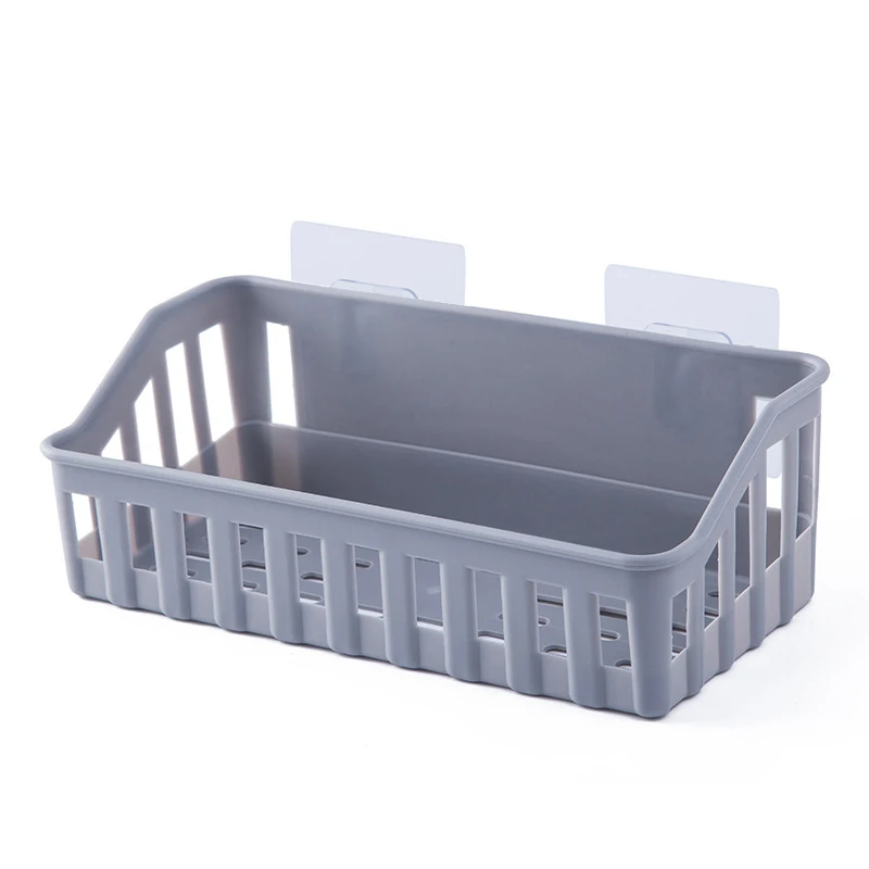 Solid-Color Hollowed-Out Empty Storage Rack Plastic Multi-Functional Storage Rack Bathroom Porous Draining Storage Basket