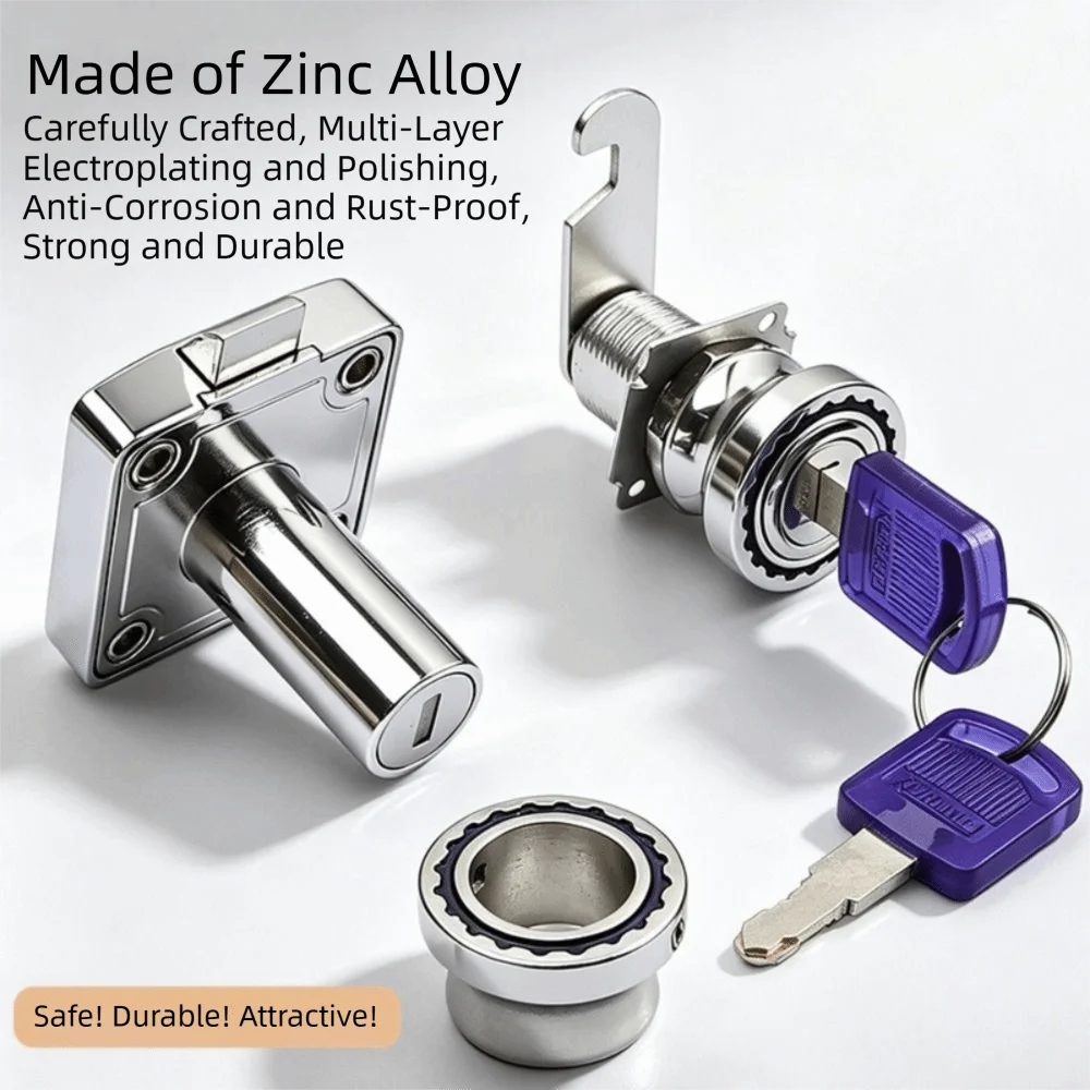 Solid Zinc Alloy Drawer Lock 19mm With Key Cabinet Lock Anti-Theft Burglarproof Desk Lock Home Security