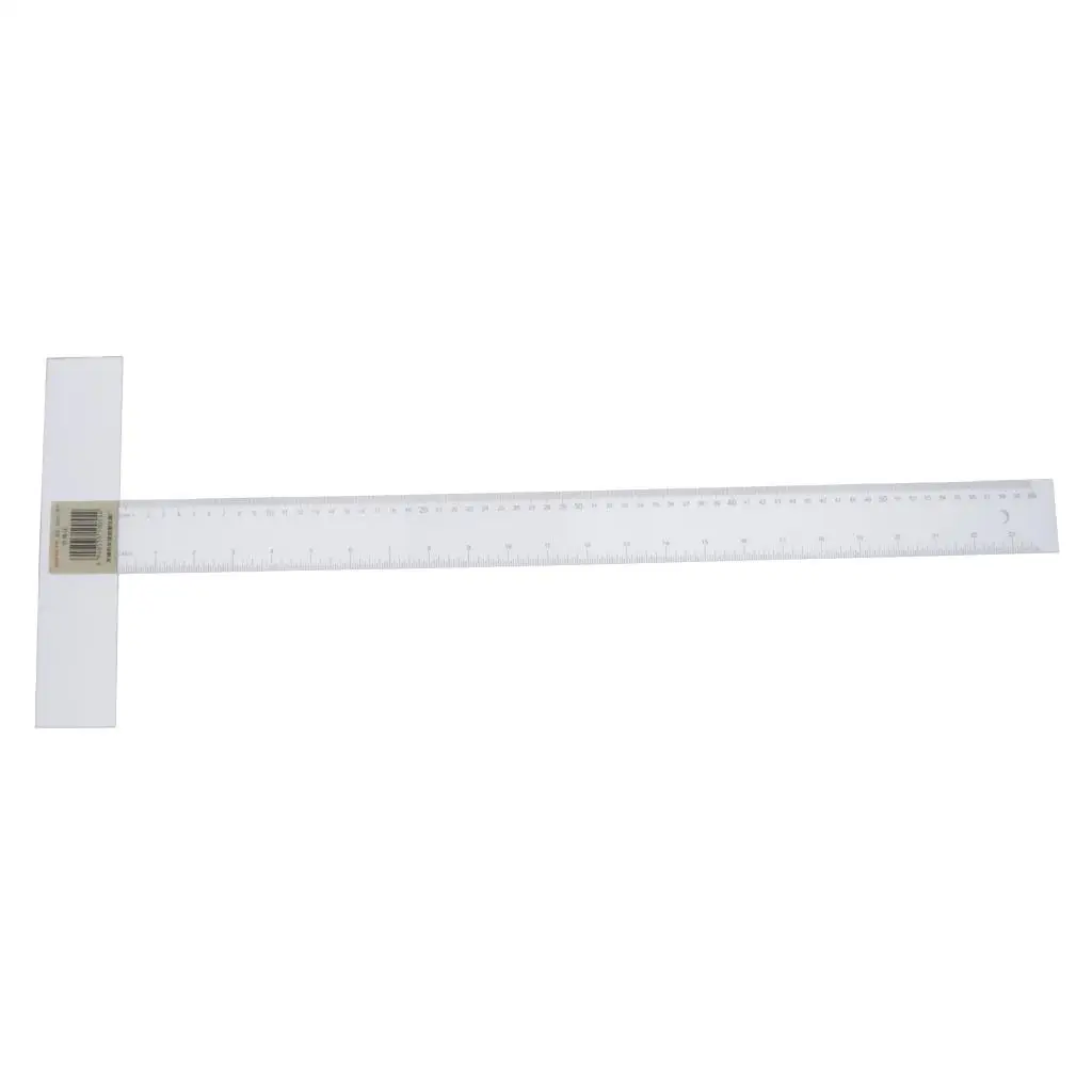 1 Square Ruler, Ruler, Plastic Transparent T-Ruler High-precision for Art Framing and Drafting, Inch and Metric Calibrations