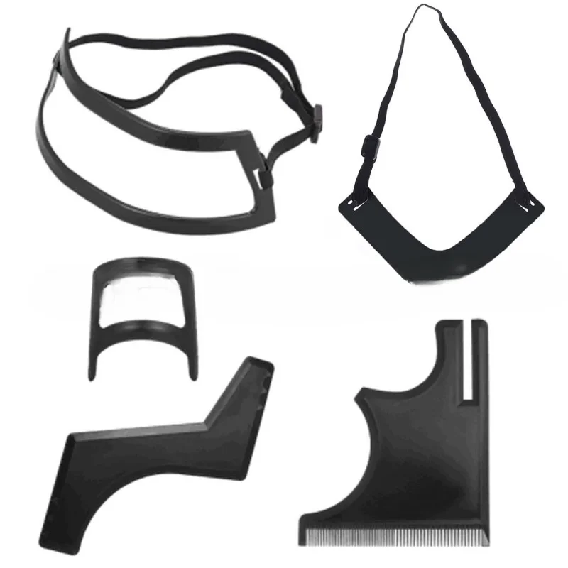 5/4Pcs Haircut Kit Beard Hair Goatee Neckline Shaving Template Hairline Beard Shaping Tool Hair Cutting Grooming Barber Supplies