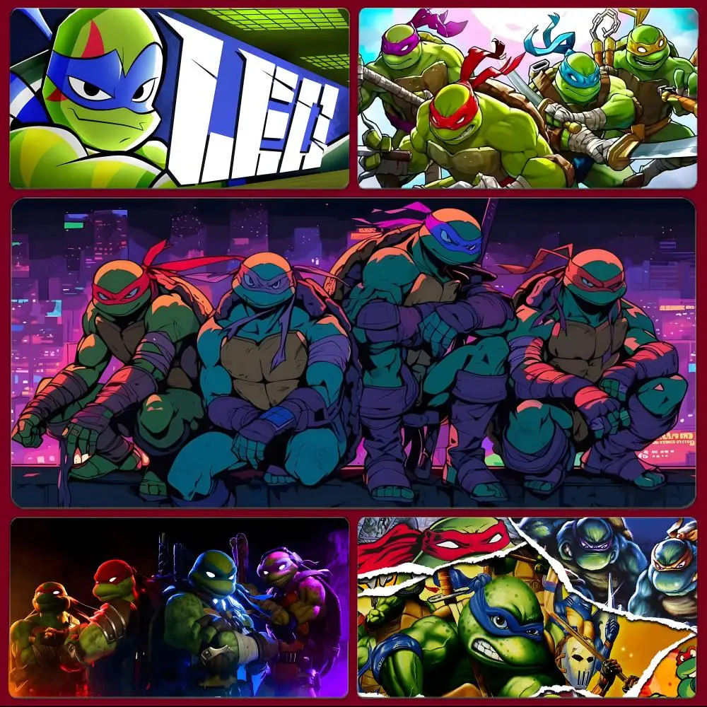 Fun Classic Cartoon N-Ninja Turtles Mouse Pad Large Gaming Mousepad with Stitched Edges Thickened Desk Mat PC