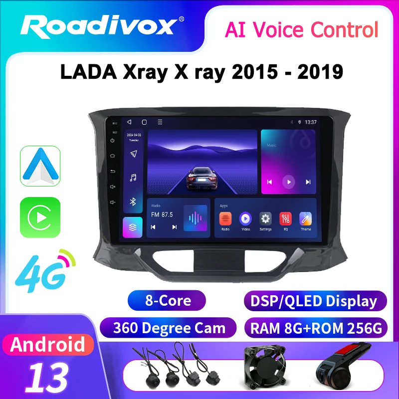 

roadivox Android Car Radio for LADA Xray X ray 2015 - 2019 GPS Navigation Video Stereo Screen Multimedia Player Tape Carplay